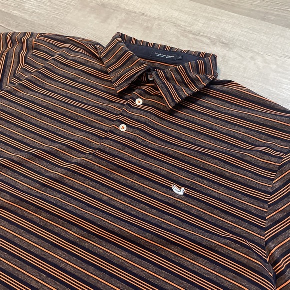 Southern Marsh Polo Shirt Stretch Performance Golf XL Burnt Orange Striped - Picture 1 of 6